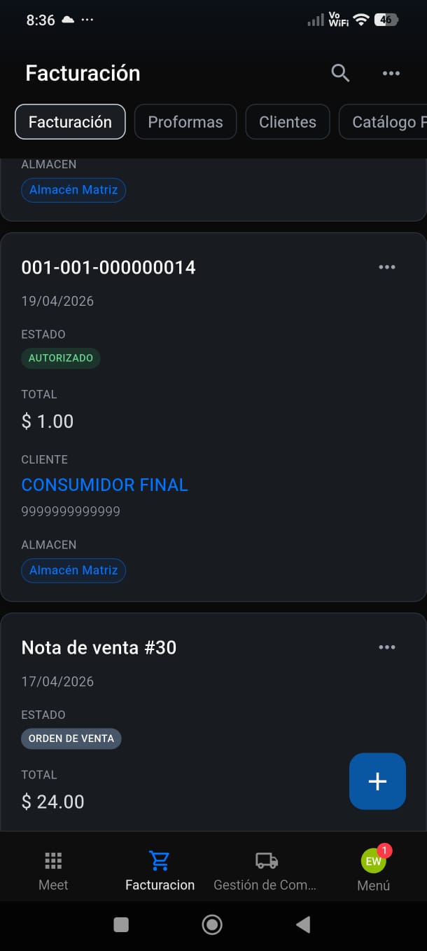 App móvil de facturación Emex365