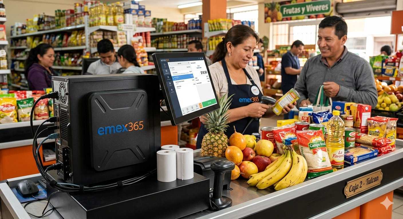 Minimarket usando Emex365 en punto de venta